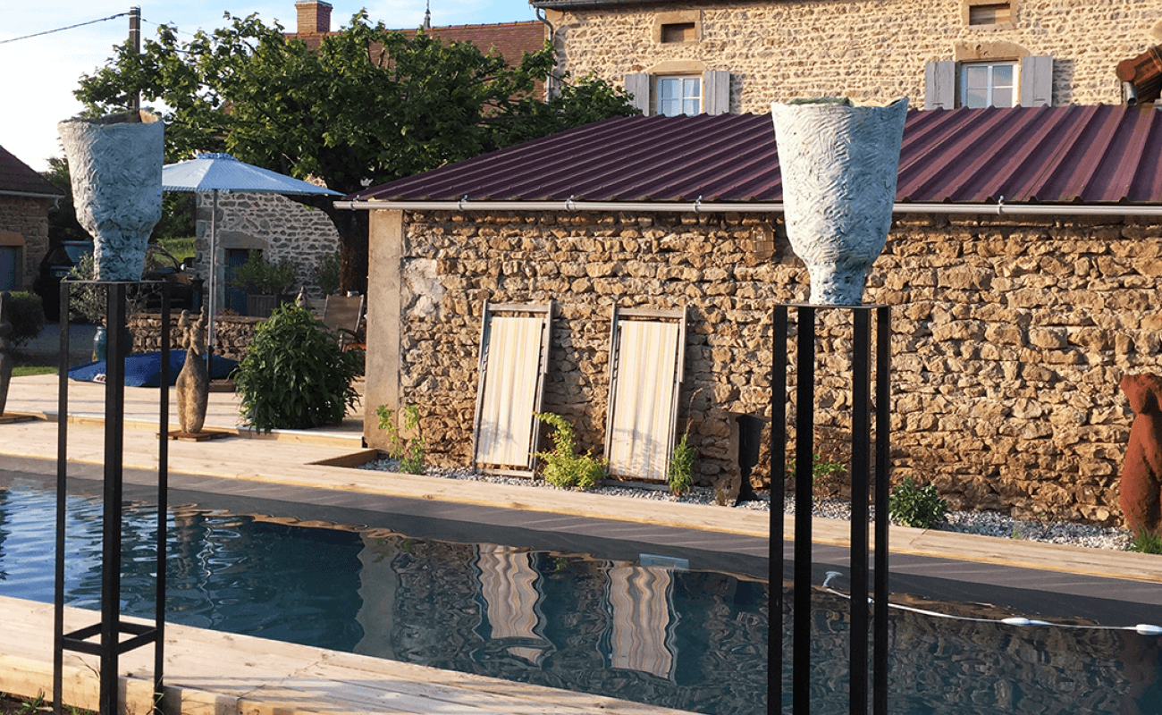 Piscine et œuvres d'arts