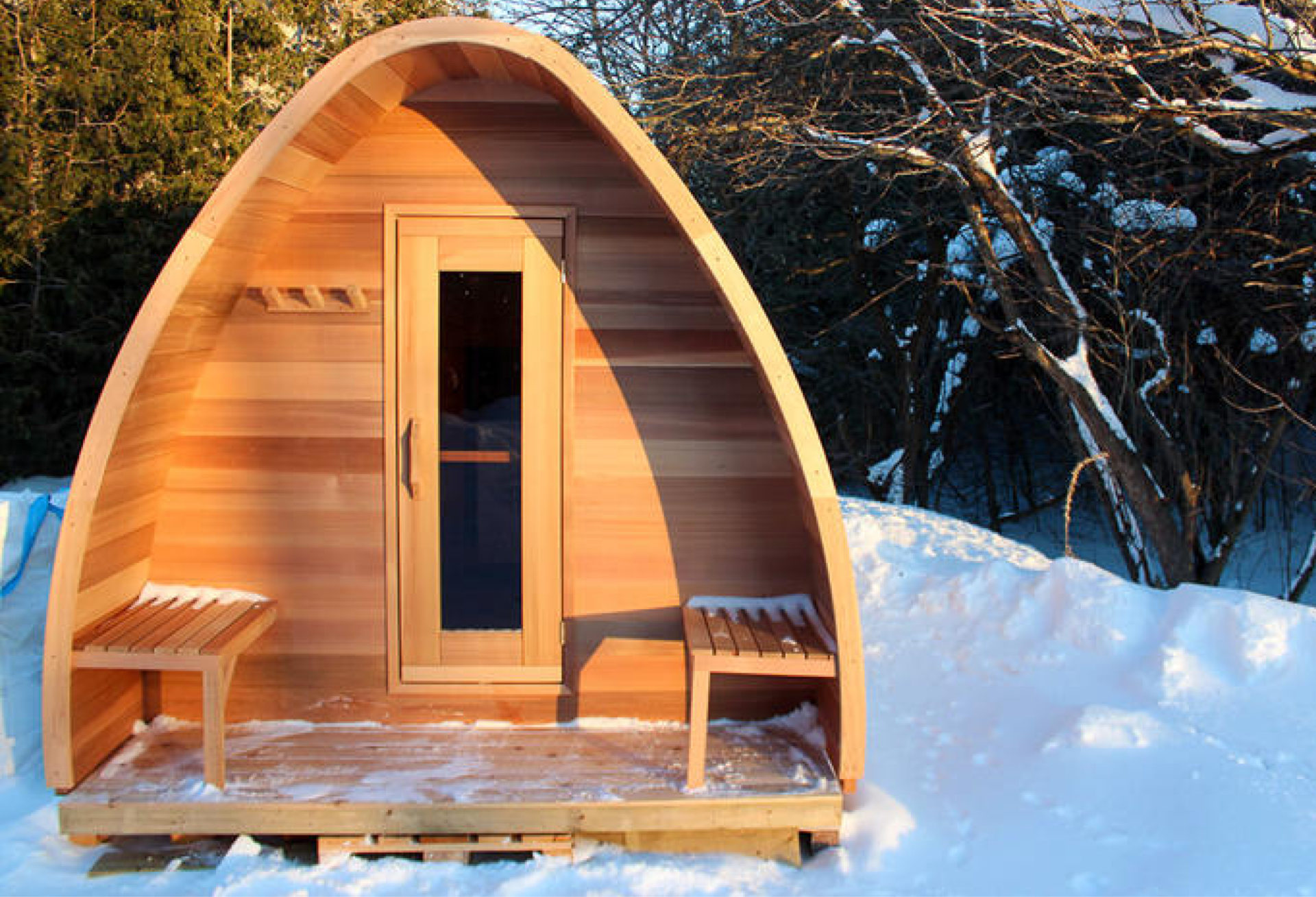 Sauna extérieur POD Cèdre rouge 6