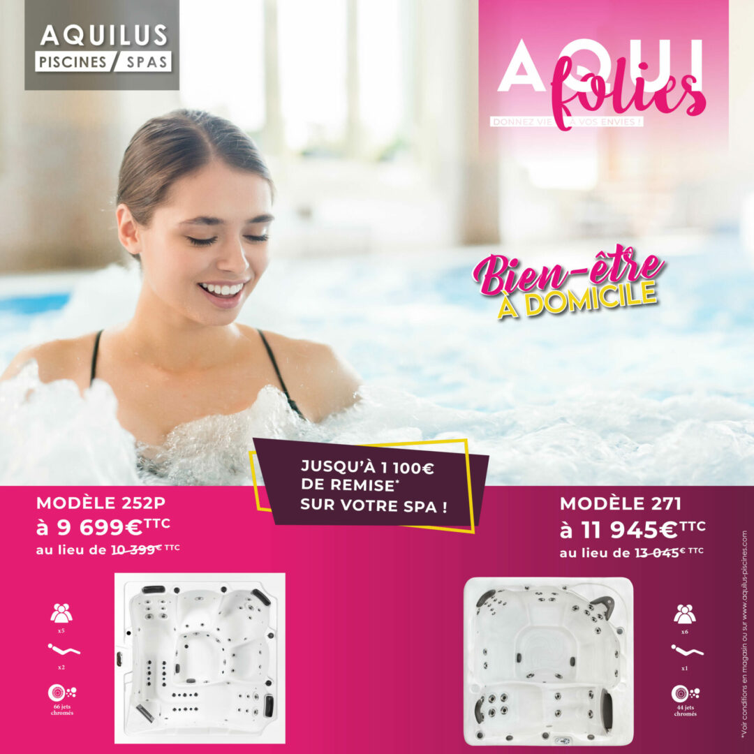 Offres promos piscines et spas Aquifolies automne 2022